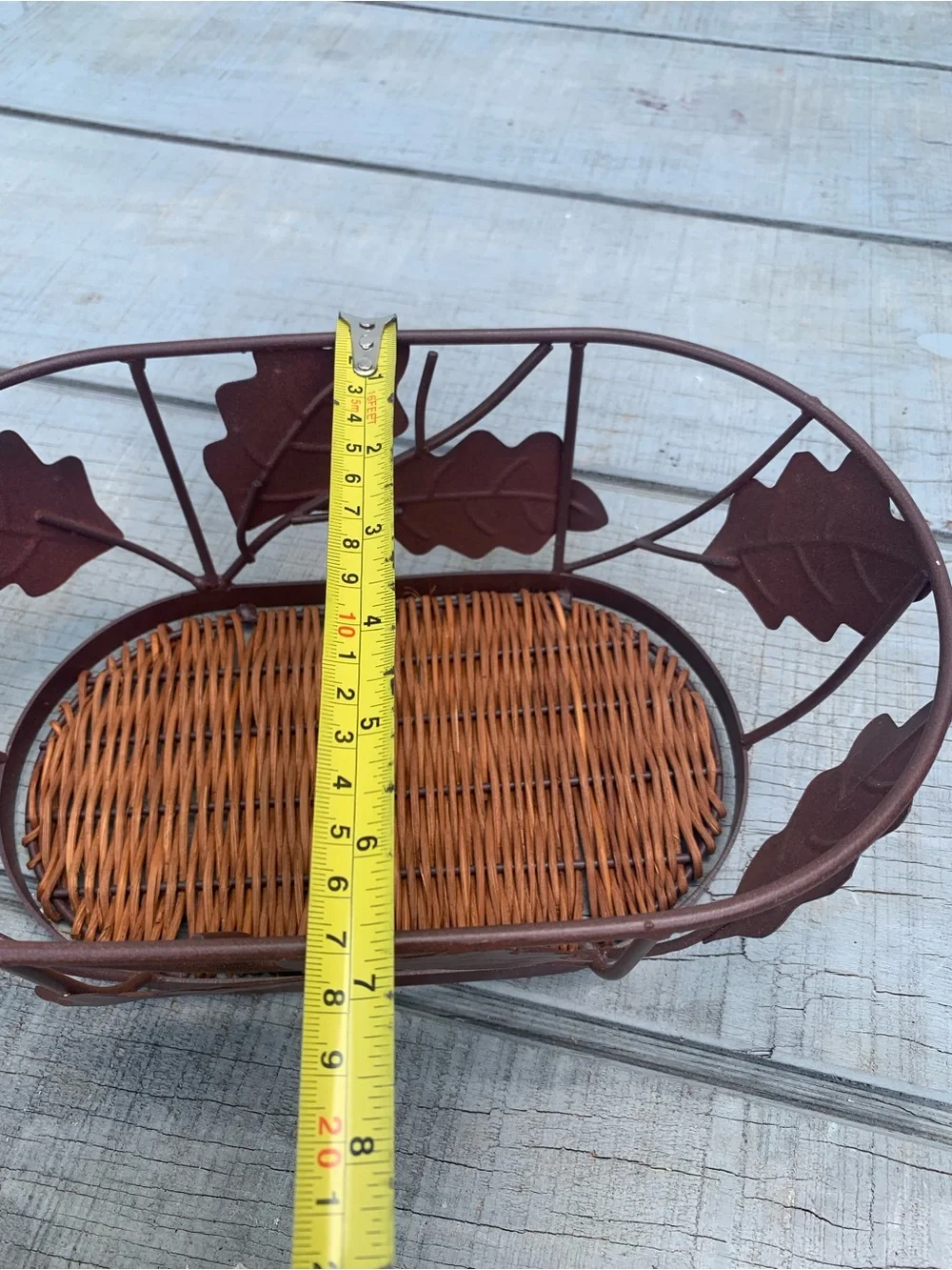 Decorative Brown Metal Leaf Basket - Home Accents